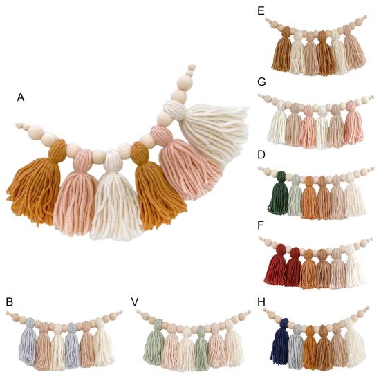Tassel Garland Wear-resistant Wide Application Lightweight Chic Boho Style Pom for Children Room