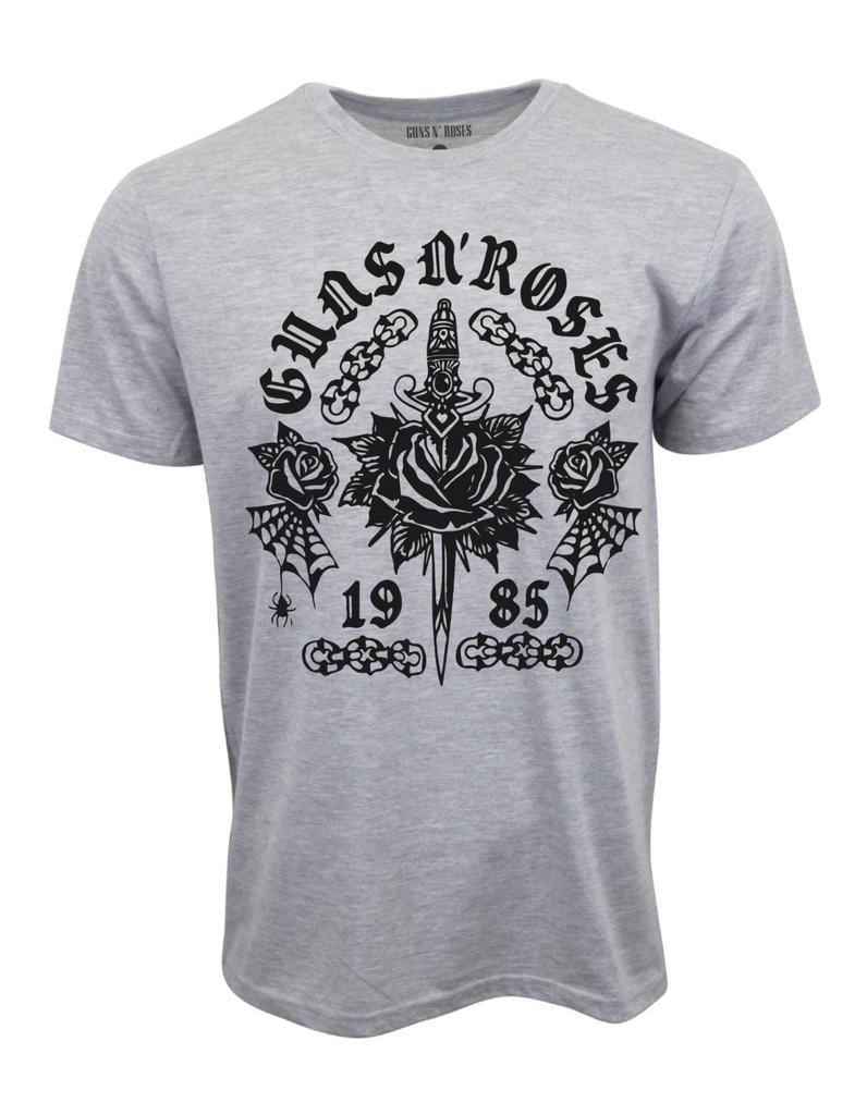 GUNS N ROSES 1985 ROSE SWORD GRAY T SHIRT