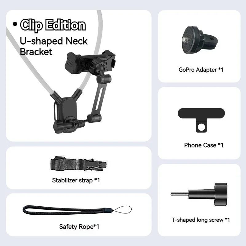 Universal Neck Mount Phone Camera Holder,Magnetic And Clip Compatible With IPhone Samsung 360 Rotation Hands-Free For Video Live 6