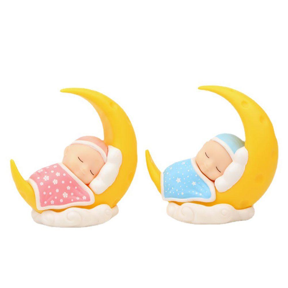 Figurines Cartoon Action Figure Cake Decoration Car Dashboard Ornament Sleeping Baby Moon Doll