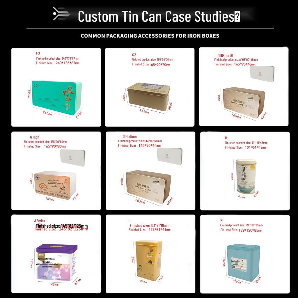Rectangular Tin Box for Ejiao Slices and Cake (200x117x62) - Health Product Packaging