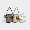 2025 New Korean Style Simple Versatile Woven Shoulder Bag Large Capacity Canvas Bag Fashion Trend Lightweight Bucket Bag