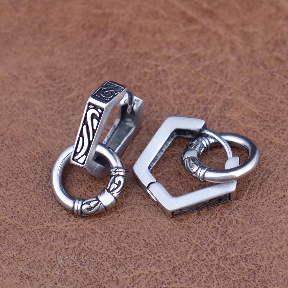 Серьги-подвески в скандинавском стиле из нержавеющей стали, нордические украшения, регулируемые, панк, унисекс, подарок для мужчин и женщин