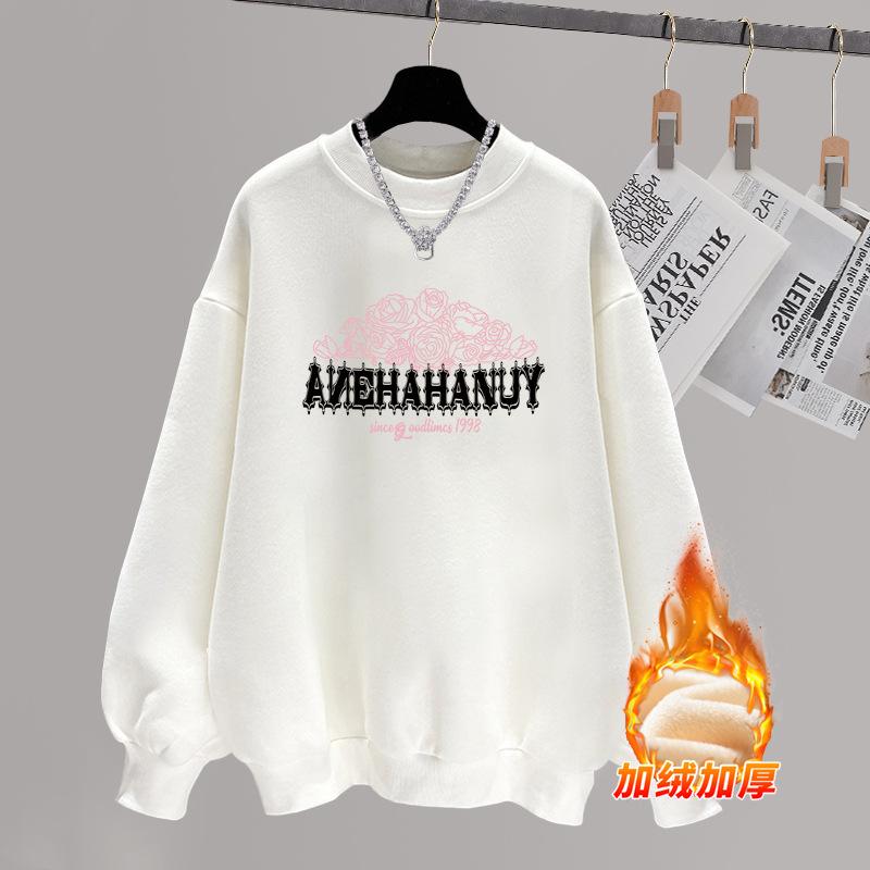 Тяжелый простой японский оверсайз свитшот с круглым вырезом из чистого хлопка женский осенне-зимний на флисе, утолщенный, без капюшона