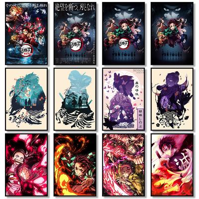 Demon Slayer аниме постер картина холст картина печать современный домашний диван фон украшение стены детская комната настенный художественный декор без рамки