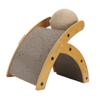 Cat Scratcher Cat Scratch Pad with Rotatable Ball Vertical Curved Cat Scratching Pad Cardboard for