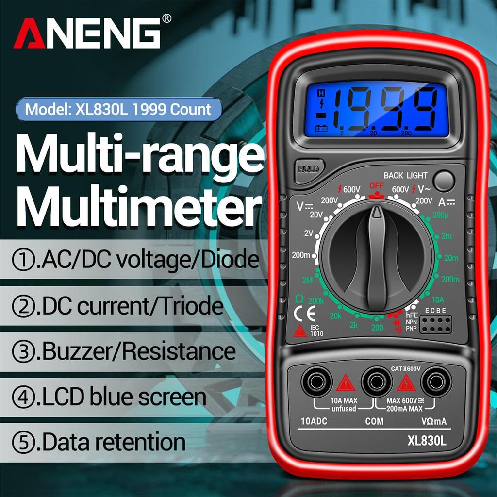 Aneng XL830L цифровой мультиметр ESR метр тестеры автомобильный электрический Dmm транзистор пиковый тестер измеритель емкости