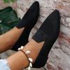 Summer European and American Flat Bottomed Pointed Toe Set, Shallow Mouth Mom Shoes, Knitted, Fashionable and Versatile