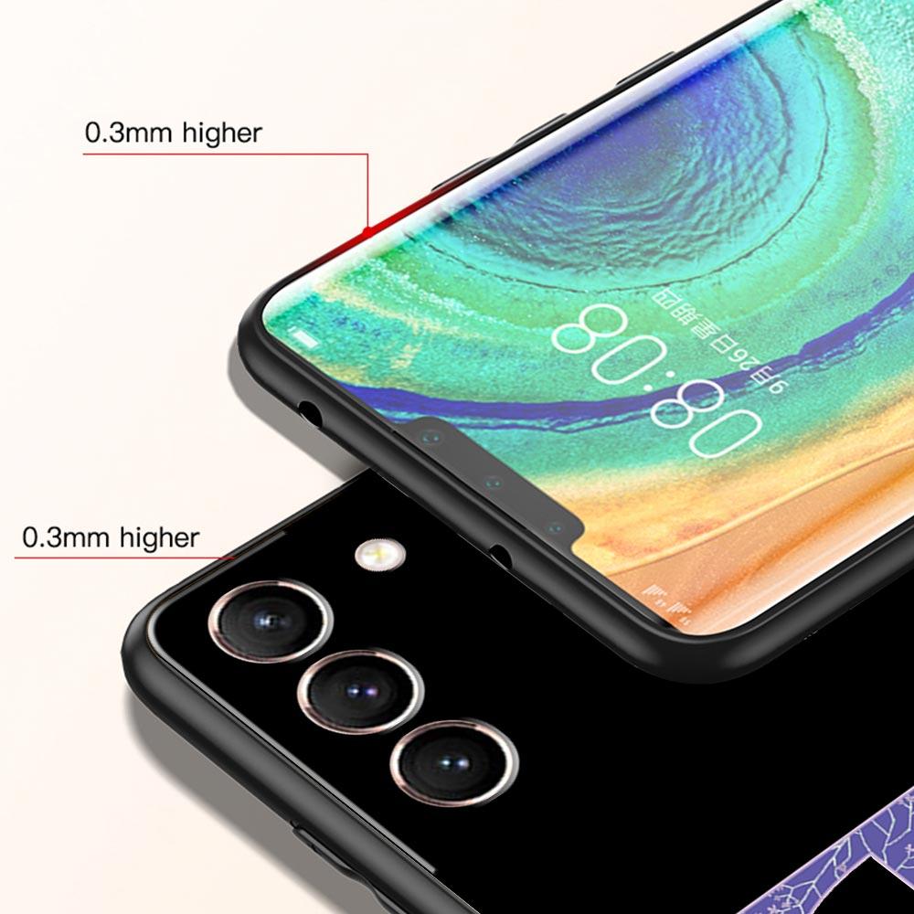 Чехол на телефон с фиолетовым цветком и буквами для Samsung Galaxy S26 Ultra S25 Plus S24 FE S23 S22 5G S21 S20 Черный Мягкий