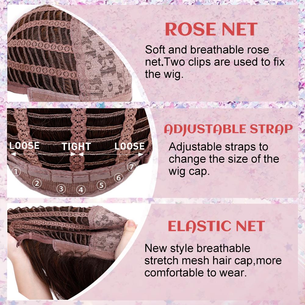 oneNonly Short Pink Wig Natural Wigs for Women Medium Wavy Synthetic Wig Party Heat Resistant Hair