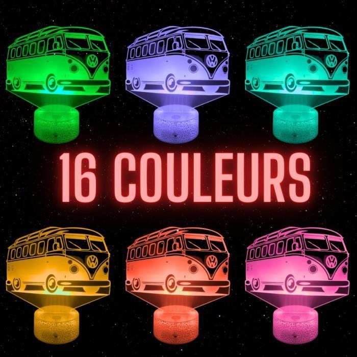 Lampe de chevet 3D LED - Volkswagen - Combi Van - Multicolore - Tactile - Décorative
