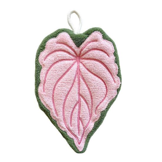 Полотенце для рук в форме листа с петлей для подвешивания Кухонное полотенце для рук Толстое Впитывающее Многоразовое Портативное полотенце Аксессуары для ванной и кухни