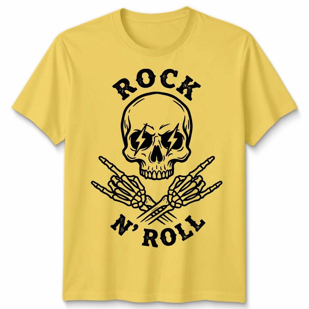 Rock N Roll Unisex T Shirt Skull Alternative Monochrome Graphic Tee