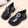 2024 Девочки Кожаные Туфли Британский Стиль Детская Обувь Принцессы Модные Детские Повседневные Школьные Туфли Мэри Джейн Черный Бежевый Универсальный