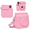 RIEIBI PU Leather Protective Case for Fujifilm Instax Instax Mini Camera Adjustable Shoulder Instax Mini Camera Case SE/7+ - Strap, SE/7+ Case, Pink.