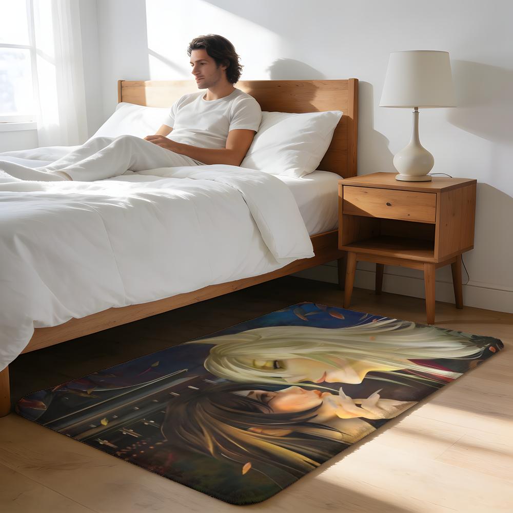 Floor Mat Soft Flannel Rug Non Slip Absorbent Mat for Bathroom Bedroom Home Decor Kamisama Kiss