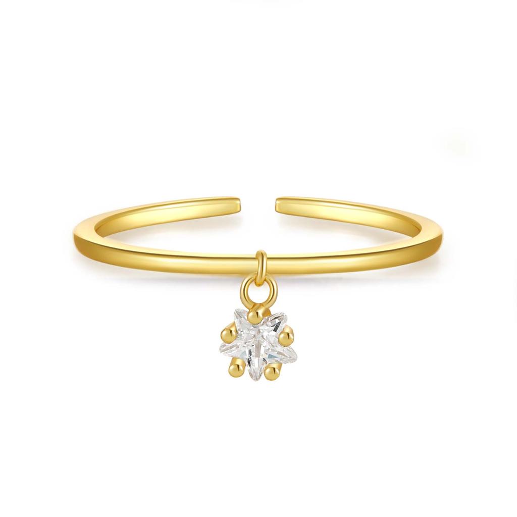 ANDYWEN 925 стерлингового серебра золота пентаграмма циркония кулон регулируемое кольцо модные ювелирные изделия подарок для женщин