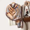 New Retro Leather Buckle Chain Printed Women's Scarf Silk Scarf Spring and Autumn Women's Fashion Scarf