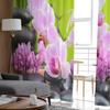 Spa Concept With Zen Stones And Orchid Chiffon Sheer Curtains for Living Room Bedroom Decoration Window Voiles Tulle Curtain
