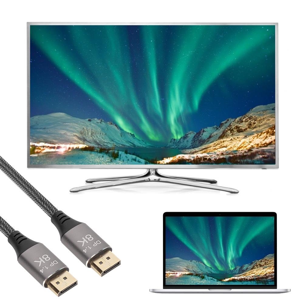 DP 1.4 Version Cable 8K 4K 32.4Gbps Bandwidth Data Cable for Computer Monitor2m 6.56ft