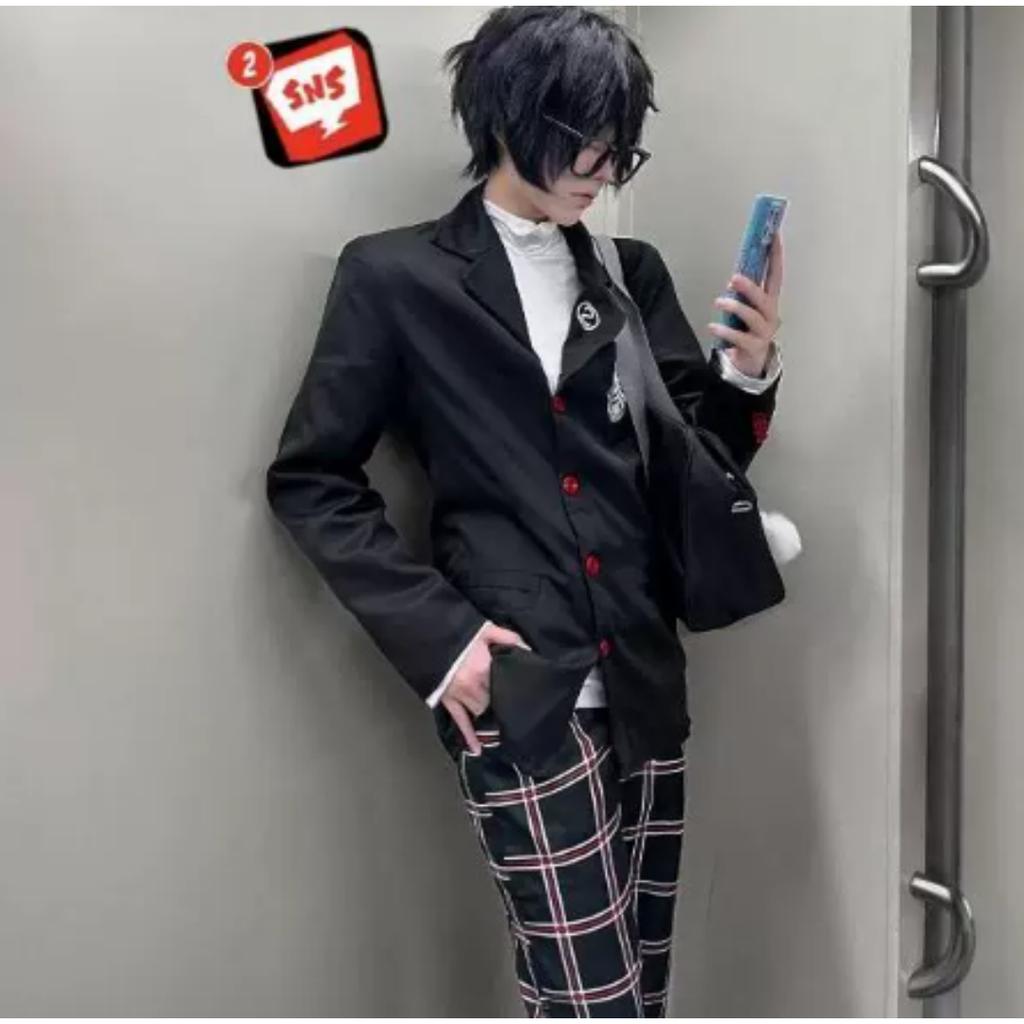 Косплей костюм Касуми Ёсидзавы из Persona 5 JK форма Школьный значок Костюм для взрослых девушек Хэллоуин Вечеринка Ролевая игра Наряд
