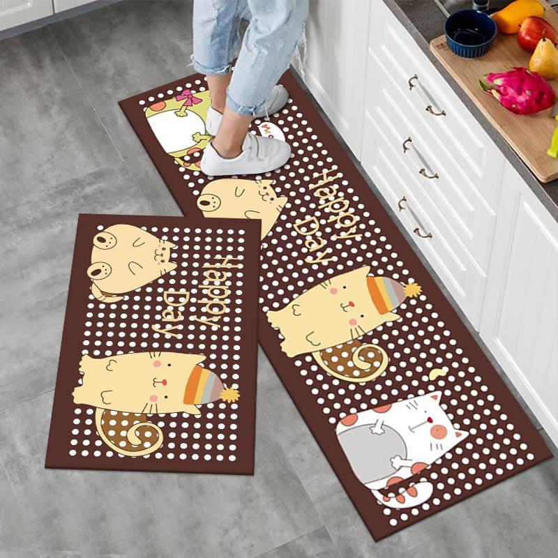 Коврики для кухни с милым рисунком котенка: Нескользящий, прочный и удобный ковер для дома, офиса и ванной комнаты