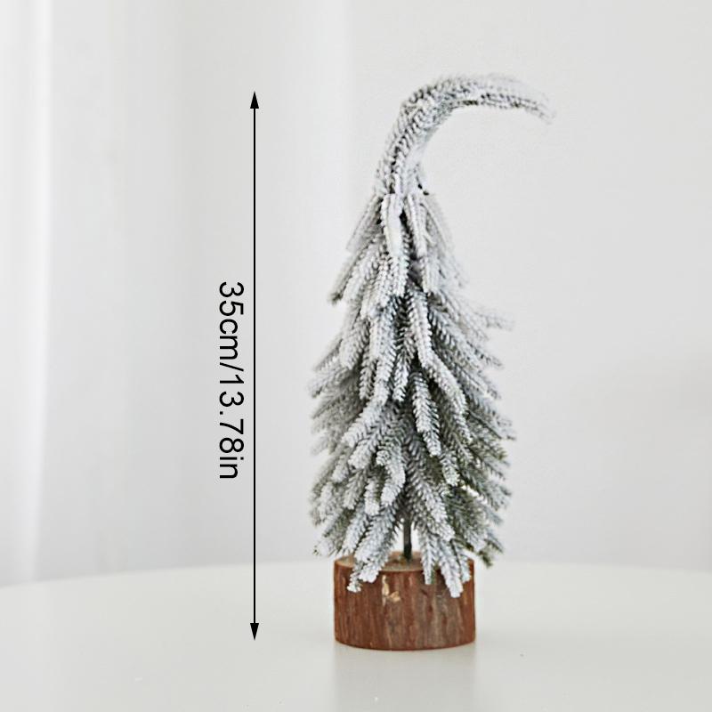 1PC Mini Snowy Christmas Tree Falling Snow Christmas Tree Desktop PE Christmas Tree PE Snowy Xmas Ornament