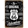 Металлическая табличка Route 66, металлический плакат, жестяная табличка, настенные плакаты, винтажный ретро-эстетический декор комнаты, настенное искусство, украшение