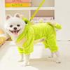 Pet Clothing Flannel Dog Warm Jumpsuits Dinosaur Shape Cute Puppy Pajamas Soft Comfortable Dog Four Legs Clothes Pet Show