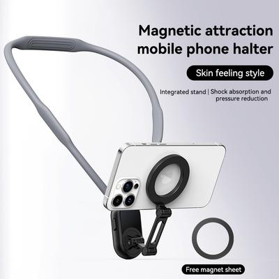 НОВЫЙ Магнитный Силиконовый Крепеж на Шею с Быстросъемным Металлическим Держателем Для Для iPhone 15 14 13 12 11 Для Samsung Huawei Xiaomi Аксессуары для Телефона