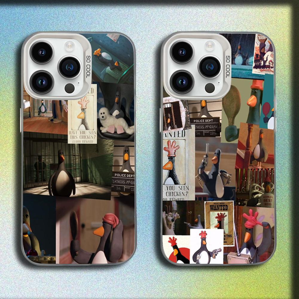 W-Wallace Gromit F-Feathers Macgraw Phone Case For iPhone 16,15,14,13,12,11,Mini,Pro,SE,MAX White Matte Shockproof Cover