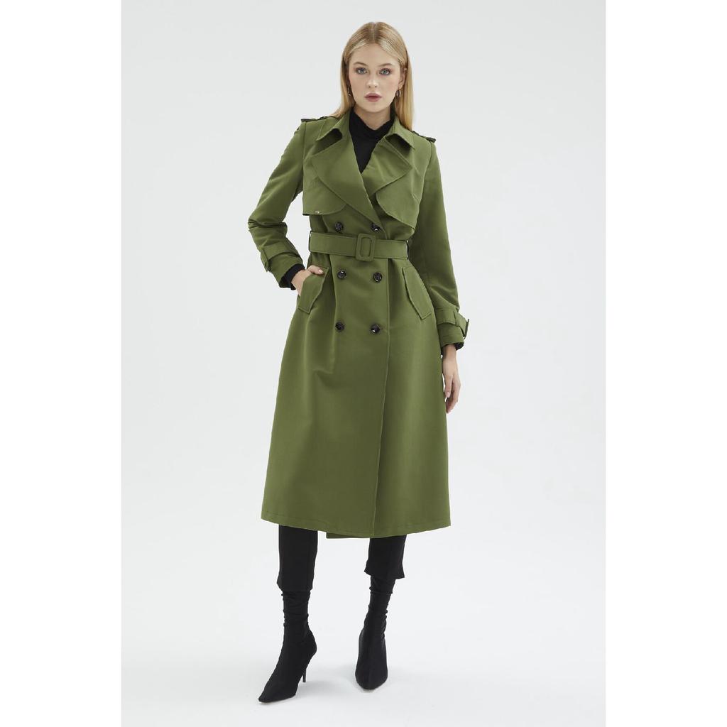 Тренч из норки с воротником и рукавами 12667