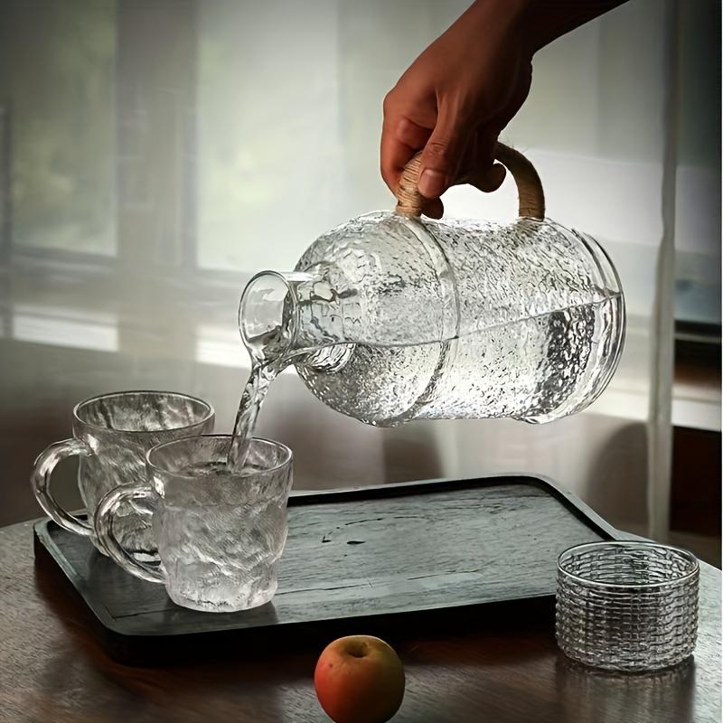 1 шт. стеклянный кувшин с крышкой из термостойкого стекла, сверхмощный кувшин для воды, винтажный графин для напитков, посуда для горячих и холодных напитков