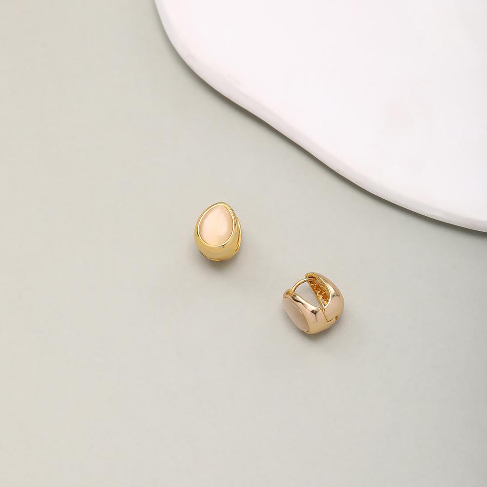 Exquisite Small Cat Eye Stone Drop Earrings Unique Design Double Sided Dainty Elegant Ear Accessories