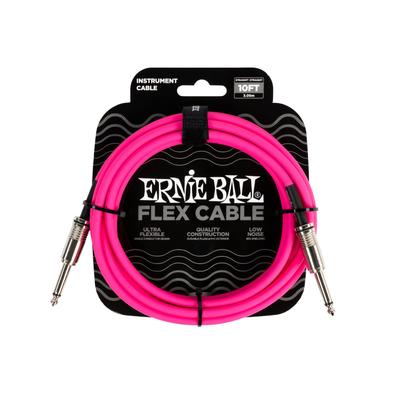 Оригинальный кабель Ernie Ball 6413 Flex Instrument, розовый, 10 футов (3,04 м), тип SS,