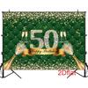 2D Green Gold 50th Birthday Champagne Backdrop Banner