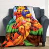 Pooh Tiger Adventure Flannel Blanket Super Soft Warm Cozy Blanket For Sofa Bed Office Travel Allseason Home Decor Gift