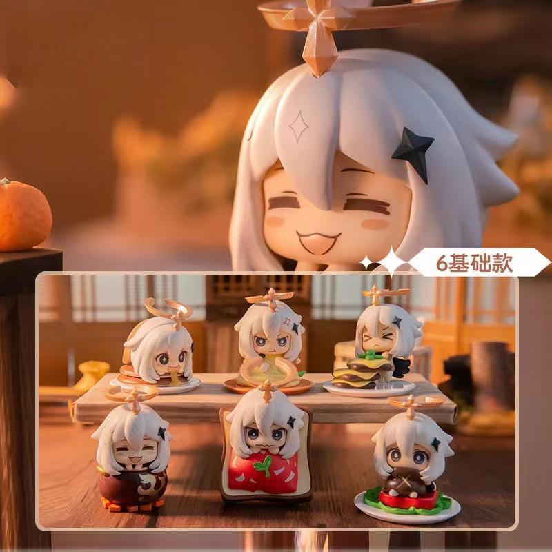 Genshin Impact Рисунок слепая коробка игры периферийные мультфильмы Kawaii аварийная еда Paimon фигурки Коллекционная модель игрушки куклы