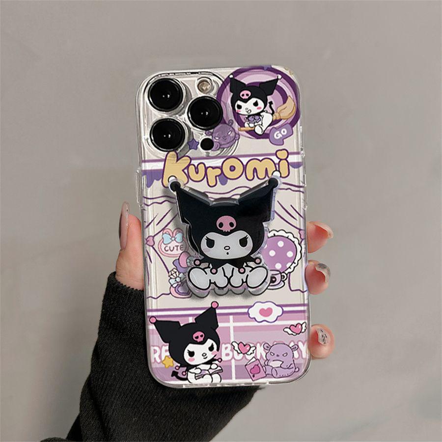 Милый чехол-держатель для телефона Kuromi Hello Kitty для Samsung A57 A56 A55 5G A54 A53 A17 A07 A36 A35 A26 A52 A34 A16 A15 A14 5G
