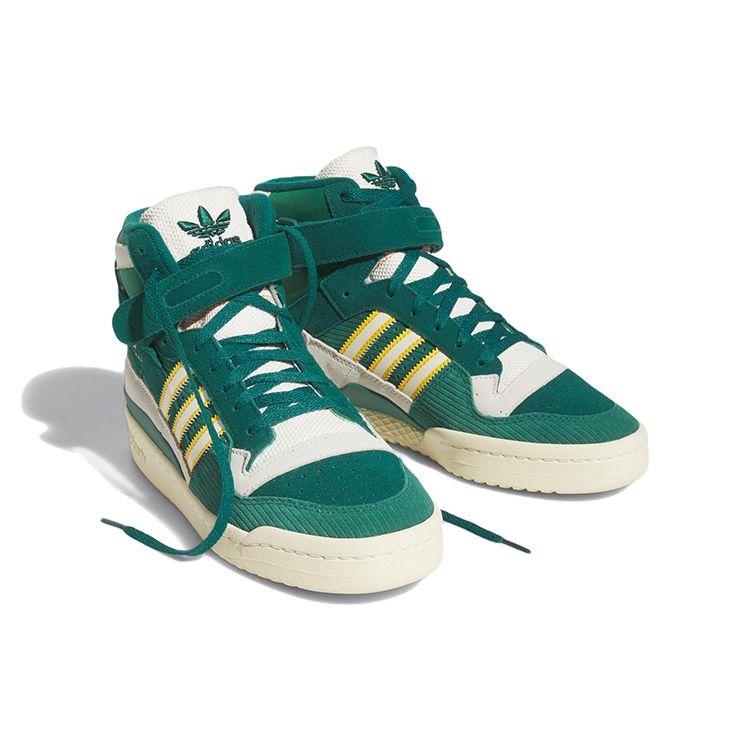 adidas Forum 84 High Collegiate Green Кроссовки унисекс Кремово-белые Bold-Gold FZ6301