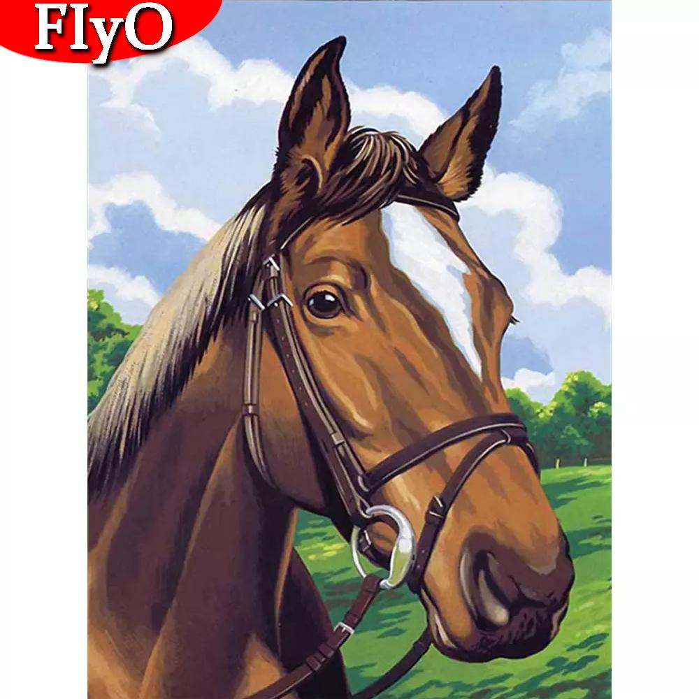 Diamond Painting Horse Handmade Gift Full Round Square Drill Diamond Embroidery Animal Mosaic Picture Of Rhinestone Home Decor