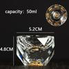 YWDL 50 мл Алмазная огранка Хрустальные бокалы для ликера Рюмки для водки Винные бокалы Бокалы для виски Крепкие напитки Саке Соджу Бренди Чайная чашка