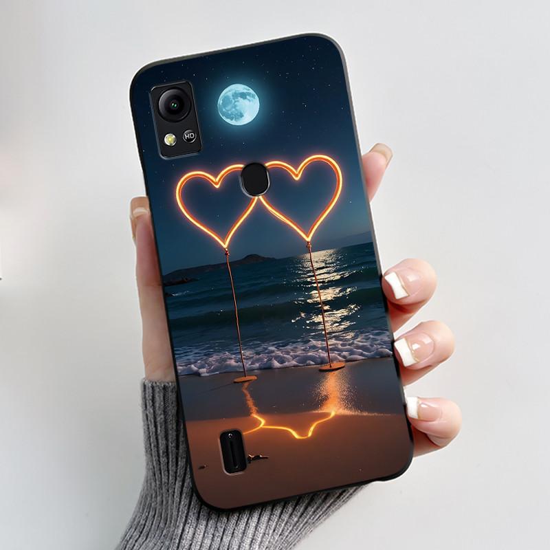 For Cricket Icon 5 Case AT&T Motivate 4 (SL112A/SL112C) Back Cover Luxury Cute Love Rabbit Funny Black Soft Silicone Phone Case