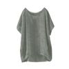 Womens Bat-Short Sleeve Casual Loose Top Thin Blouse T-Shirt Pullover Linen