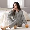 Women's Spring & Autumn Cotton Rayon Pajama Set - Long Sleeve & Pants, Casual Home Wear for Young & Middle-Aged, Suitable for Outings
