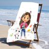 Ultra-Soft Beach Towel with Gabby's Dollhouse Theme,Ideal for Pool - Camping, Diving - Perfect Travel Essential, Vibrant Beach Towel.