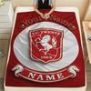 Custom Name,FC Twente Printed Flannel Blanket, soft throw for bedroom sofa, washable, Christmas present, great gift.