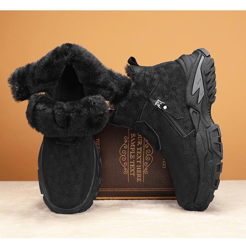 Мужские зимние высокие водонепроницаемые ботинки для снегоступов с теплой бархатной подкладкой для активного отдыха, противоскольжения и альпинизма.