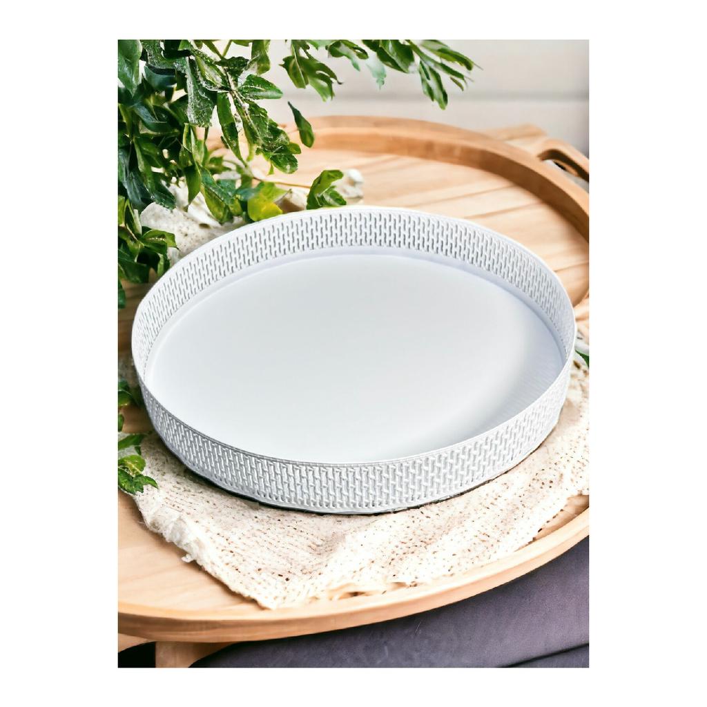 Белый сервировочный поднос 36 см