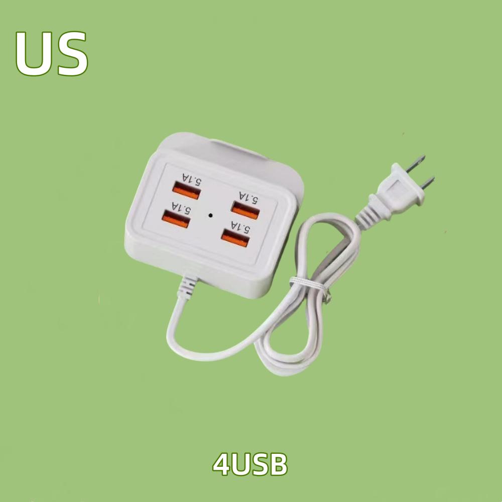 5.1A Fast Charging USB C Charger PD 4 Ports Wall Socket Mobile Phone Type C Charger Adapter Power Strip for iPhone 16 Samsung